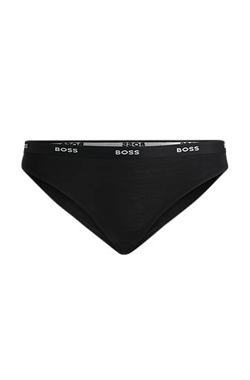 Nohavičky BOSS BOSS Low-Rise Thong with Logo Waistband Čierna | 50502752, 0