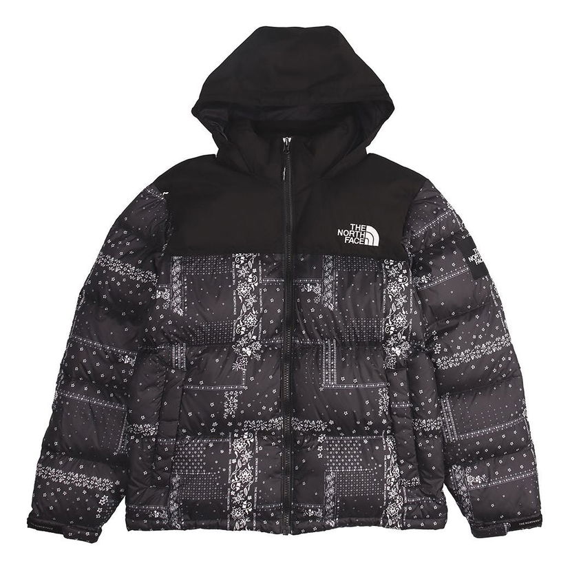 Prešívaná bunda The North Face Label Bandana Nuptse Down Jacket Čierna | NJ1DL60J