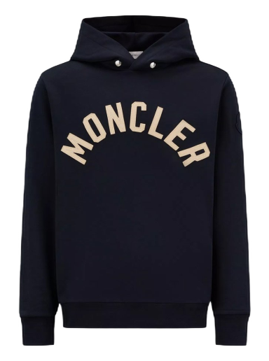 Mikina Moncler Curved Logo Plush Cotton Hoodie Navy | H20918G00050809KR778