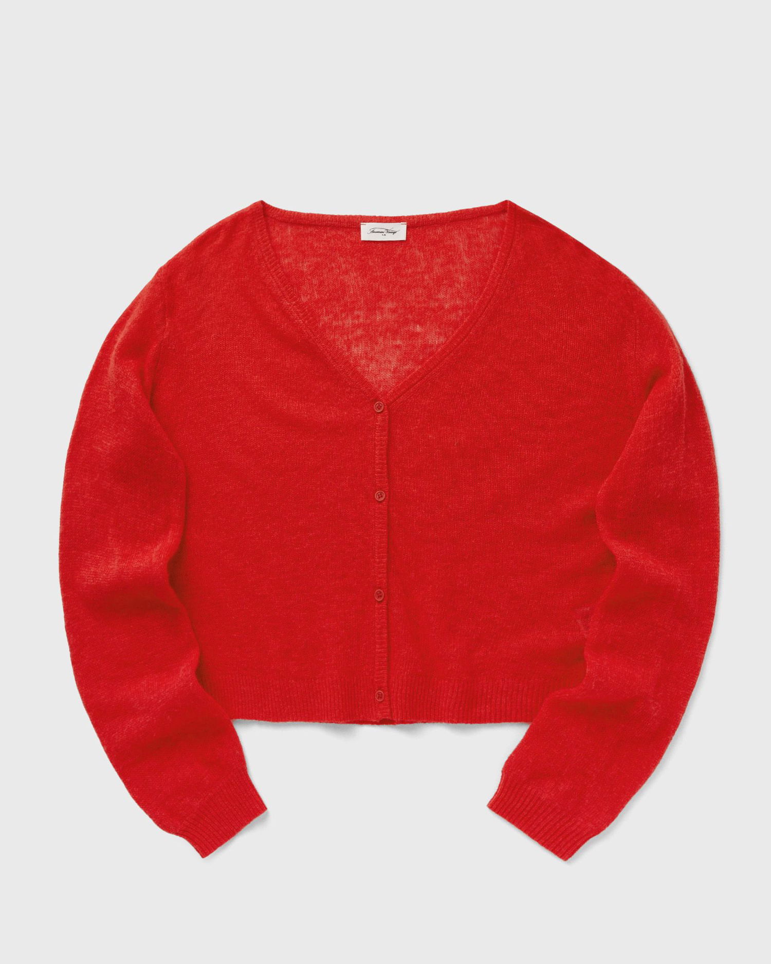 Sveter American Vintage American Vintage Knit Cropped Cardigan Červená | DUM19AE25-PASSION, 0