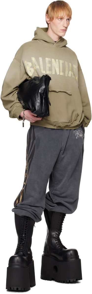 Mikina Balenciaga Balenciaga Tape Type Ripped Pocket Hoodie Zelené | 744441TQVA9, 3