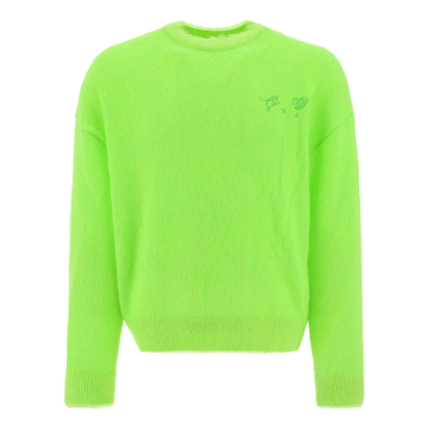 Sveter Off-White Off-White Embroidered Logo Jumper Zelené | OMHE137F22KNI0017070, 0