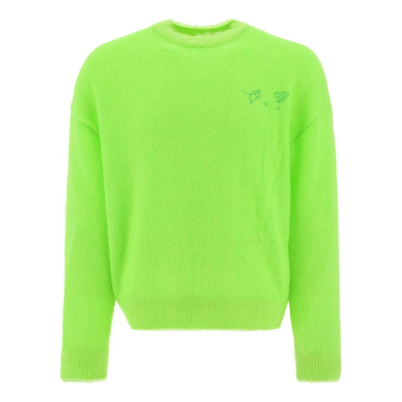 Sveter Off-White Off-White Embroidered Logo Jumper Zelené | OMHE137F22KNI0017070