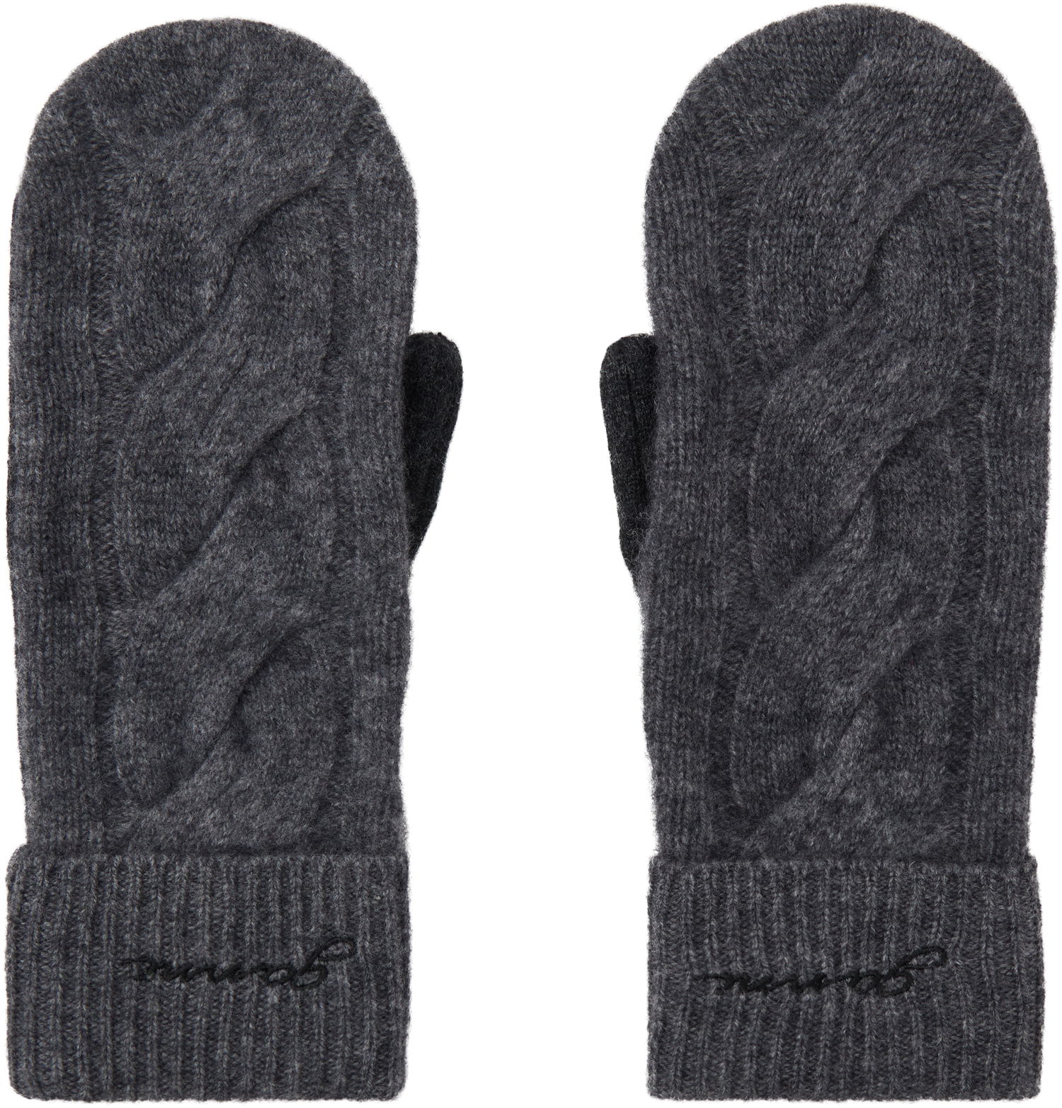 Rukavice GANNI GANNI Cashmere Blend Knit Mittens Šedá | A6490, 0