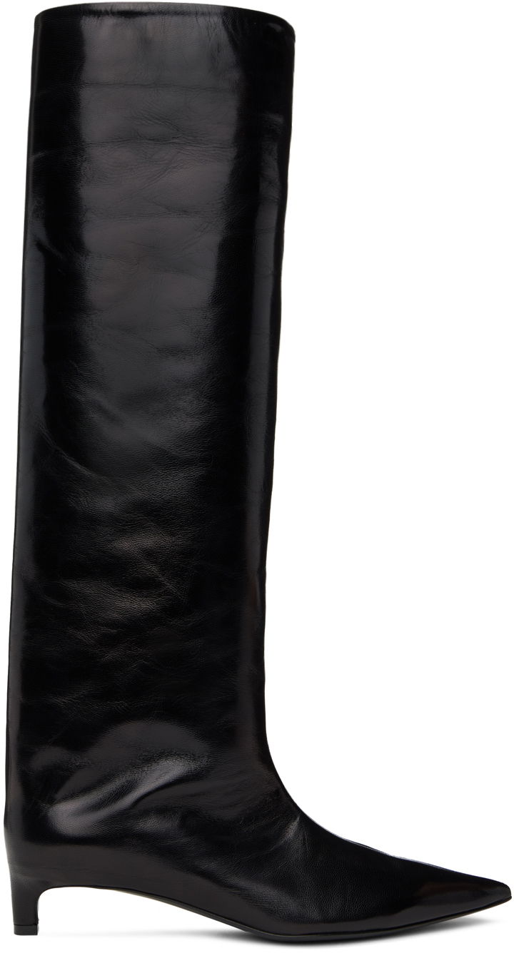 Tenisky a topánky Jil Sander Black Pointed Toe Tall Boots Čierna | J15WW0009_P2958