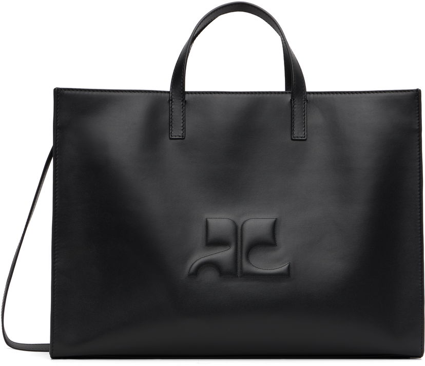 Tote bag Courrèges Courrèges Heritage AC Leather Tote Čierna | 125GSA165CR0065