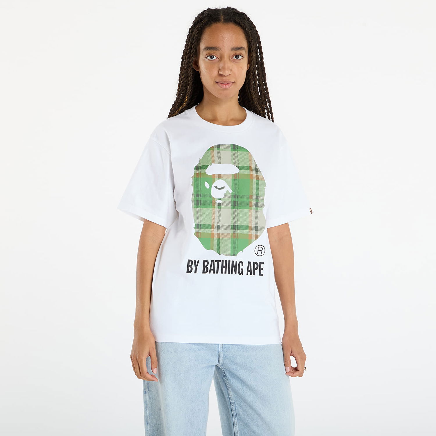 Tričko BAPE T-Shirt Bape Check By Bathing Ape Biela | 001TEL801022MWH0, 0