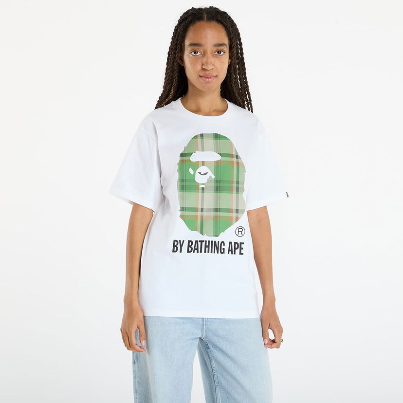 Tričko BAPE T-Shirt Bape Check By Bathing Ape Biela | 001TEL801022MWH0