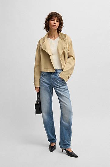 Džínsy BOSS Barrel-Leg Jeans Modrá | 50538602, 1