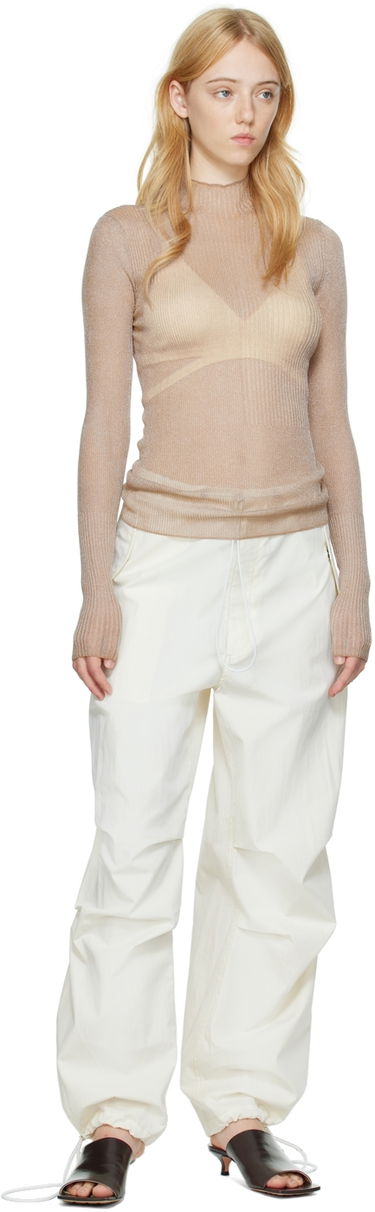 Sveter Dion Lee Dion Lee Ribbed Long Sleeve T-Shirt Béžová | C7095P22, 3