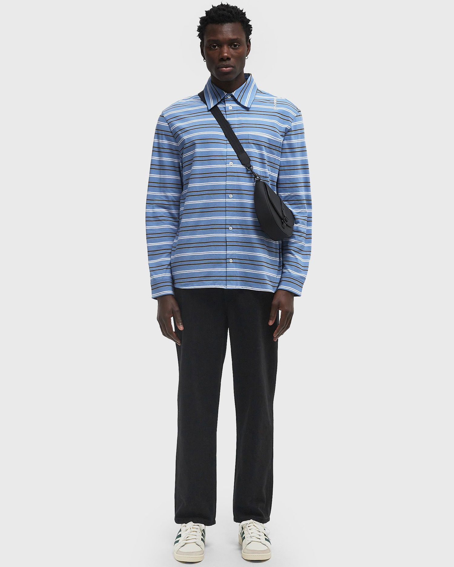 Košeľa Marni Marni Striped Longsleeve Polo Shirt, Size M Modrá | POMU0042S0-STB26, 1