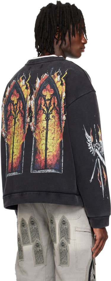 Sveter Who Decides War Who Decides War Ember Chapel Graphic Crewneck Sweatshirt Čierna | 1110170002SS25, 2