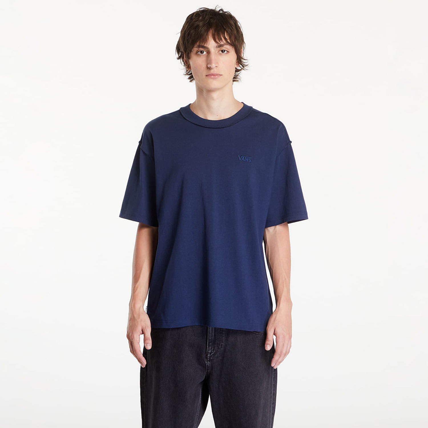 Tričko Vans LX Premium Short Sleeve T-Shirt Dress Blues Navy | VN000GBYLKZ1, 0