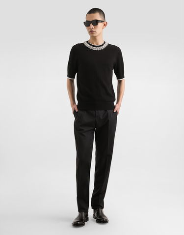 Sveter Dolce & Gabbana Dolce & Gabbana Crystal Embellished Crewneck Sweater Čierna | GXX03ZJBCH1N0000, 1