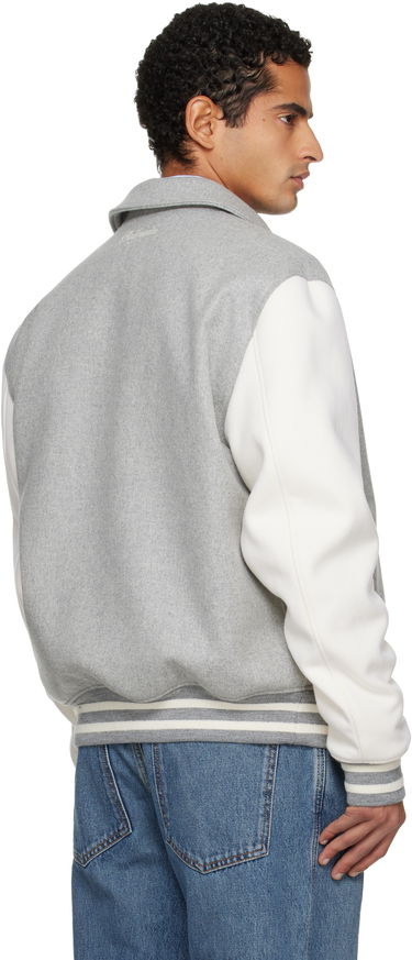 Bomber bunda Balmain Wool Varsity Bomber Jacket Šedá | FH0TFA71MH95, 2