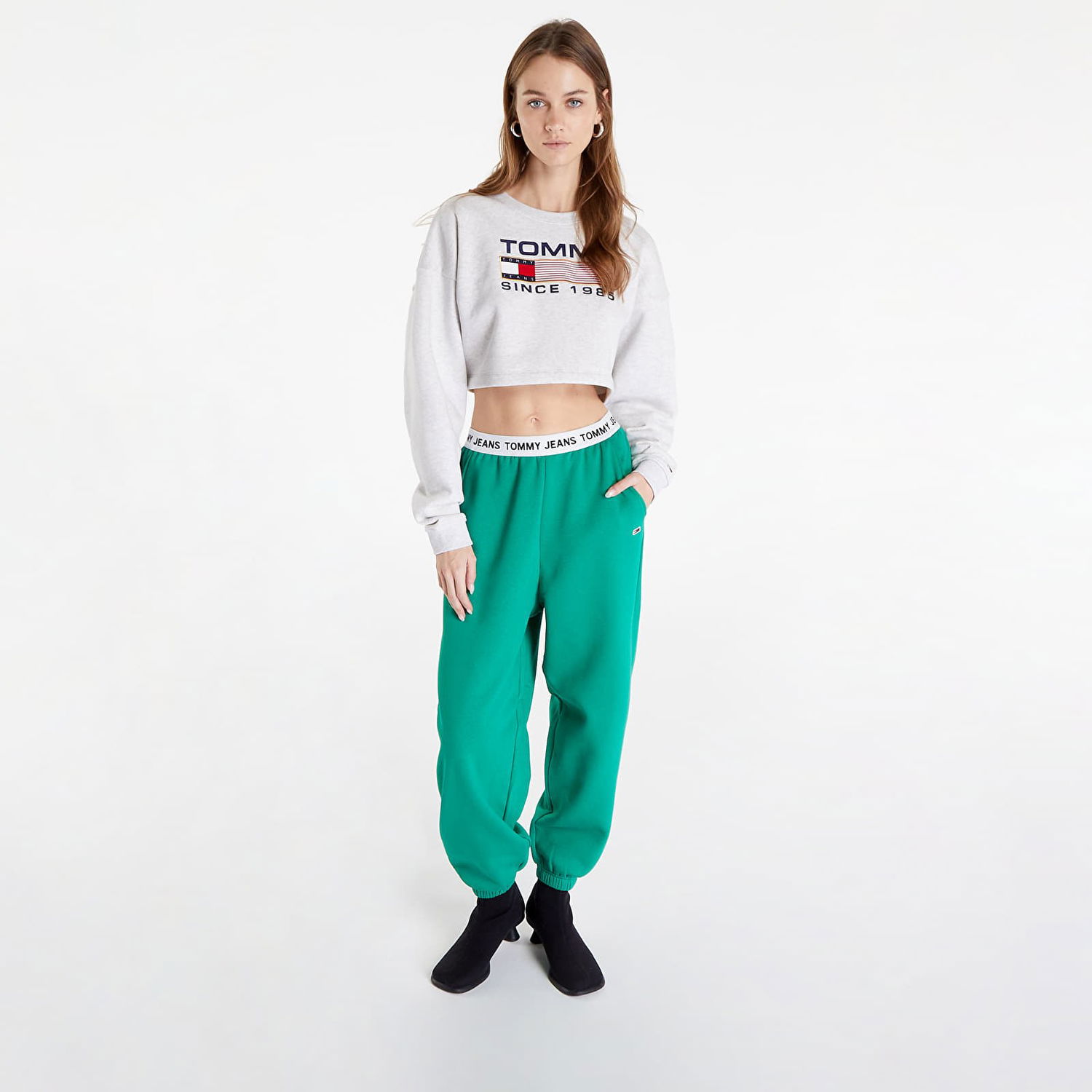 Mikina Tommy Hilfiger Tommy Jeans Super Crop Šedá | DW0DW14801 PJ4, 1