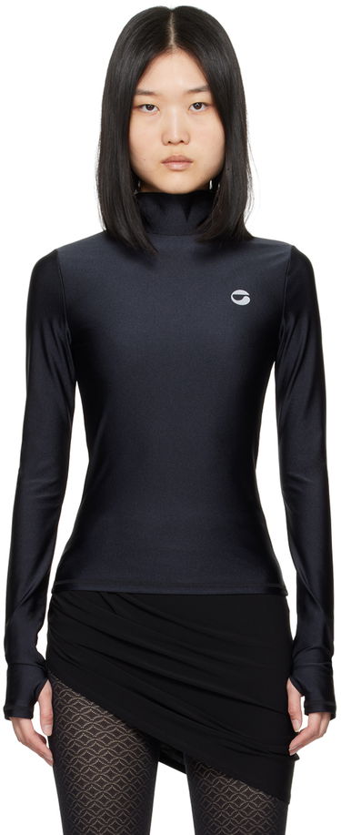 Tričko Coperni Tight High Neck Long Sleeve T-Shirt Čierna | COPJS20545, 0