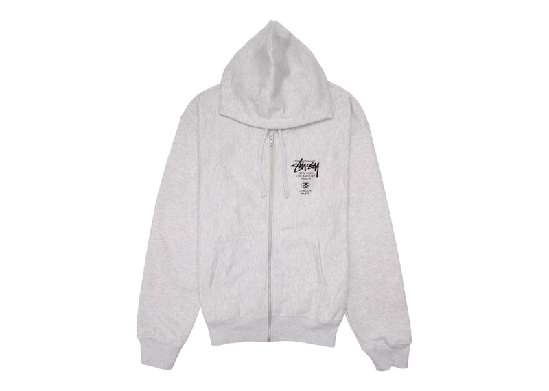 Mikina Stüssy Stussy World Tour Zip Hoodie Šedá | 3973713-ASHH, 0