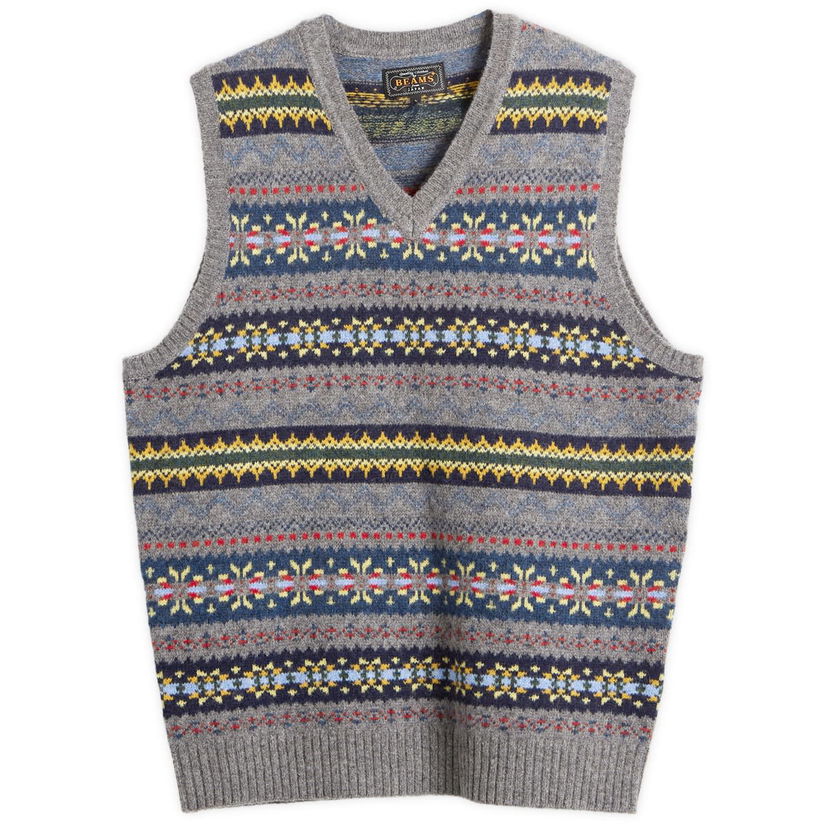 Vesta BEAMS Fair Isle Knit Vest Rôznofarebný | 3805-0055-103-15