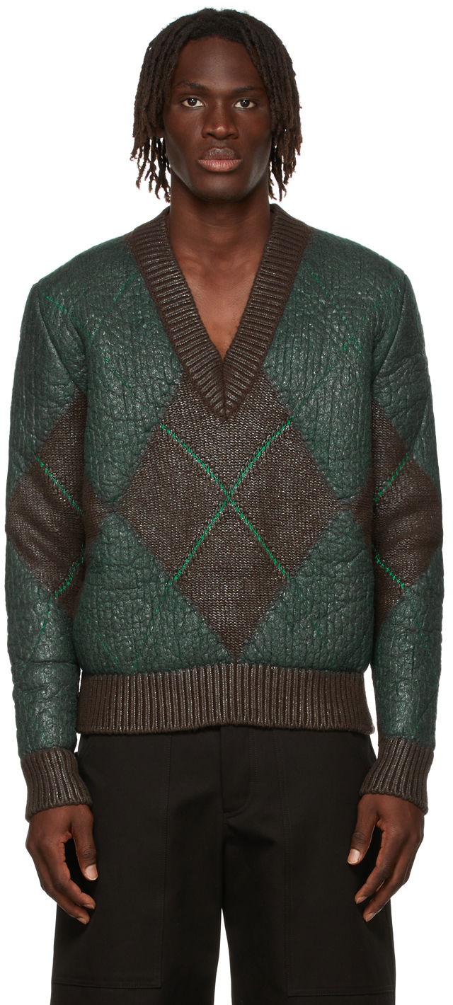 Coated Argyle Sweater