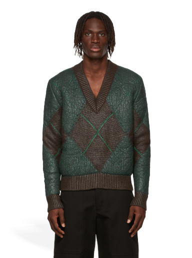 Sveter Bottega Veneta Coated Argyle Sweater Zelené | 665929 V15R0