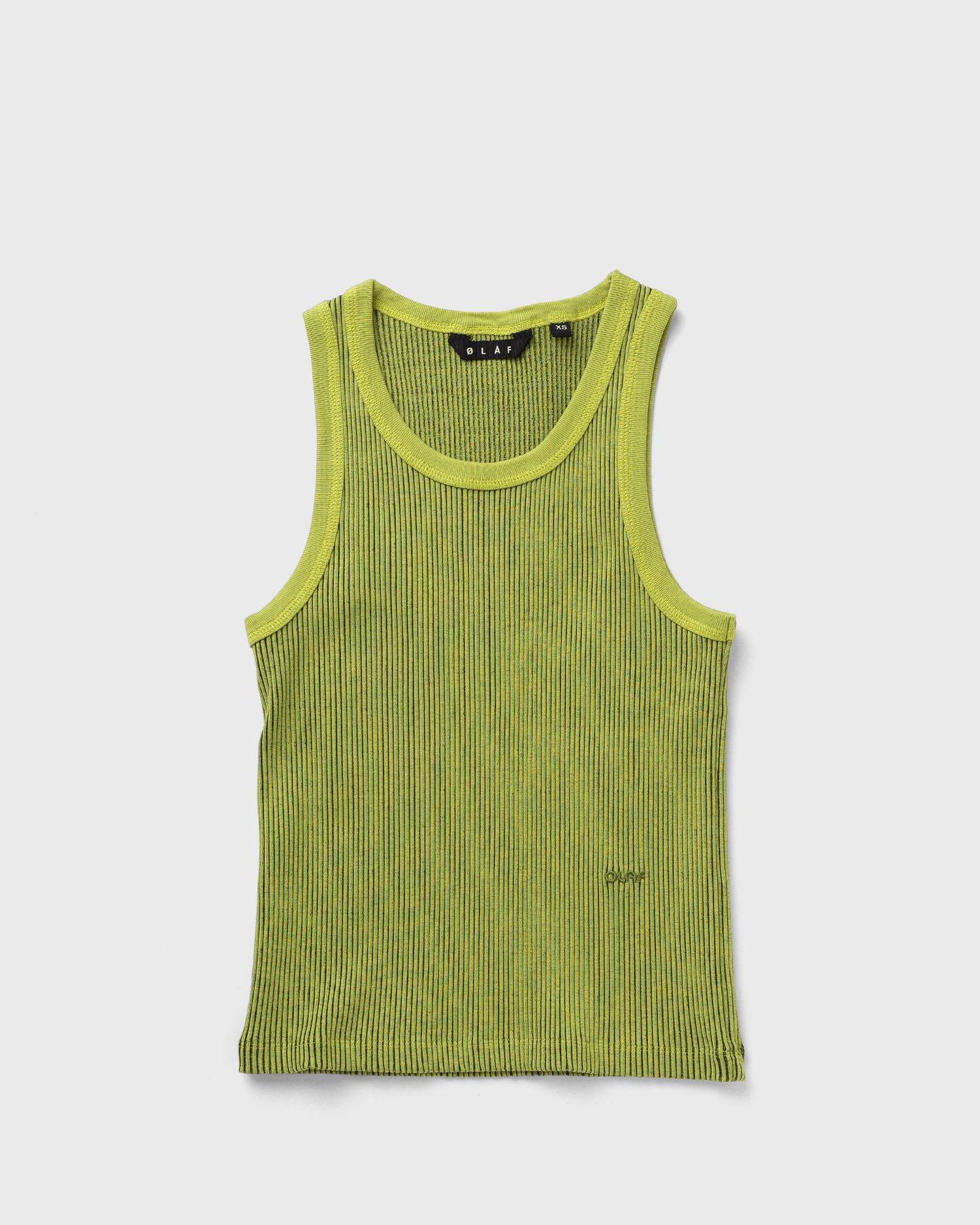 Tielko ØLÅF OLAF Retro Logo Ribbed Tank Top Zelené | W200101-PEAR, 0