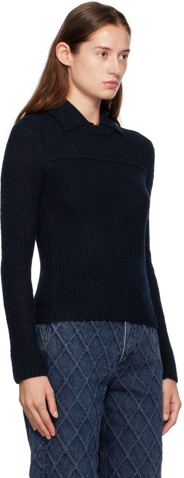 Sveter rag & bone Madix Knit Polo Top Modrá | WAS24F023PB23, 1