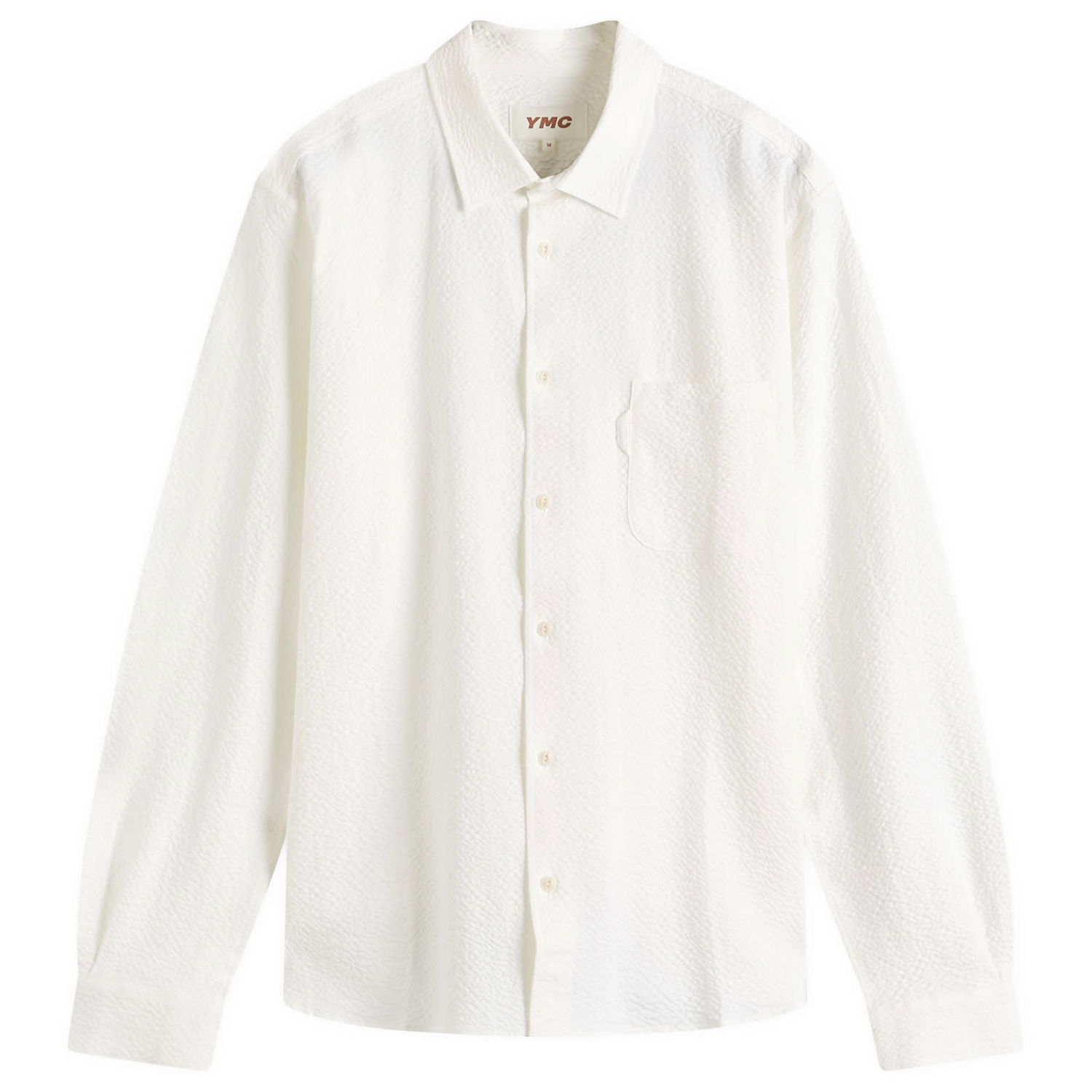 Košeľa YMC Curtis Seersucker Shirt, Size Large Biela | P2AZI-10, 1