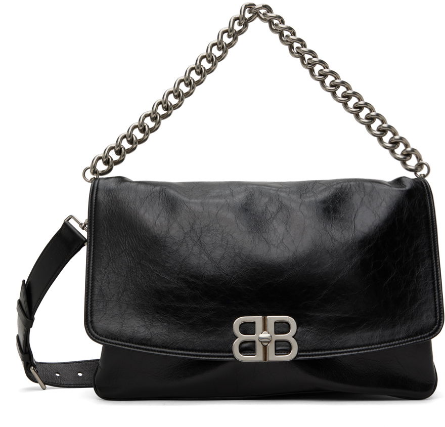 Taška cez rameno Balenciaga Large BB Flap Bag Čierna | 748488 2AAI4, 0
