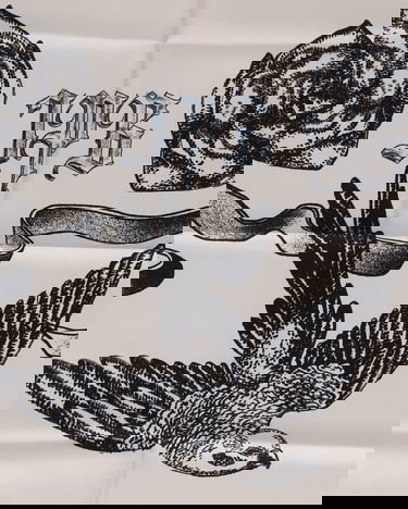Šál Jean Paul Gaultier Jean Paul Gaultier 'The Tattoo Bird' Silk Scarf Béžová | 25/34-U-EC056-C593-030030, 4