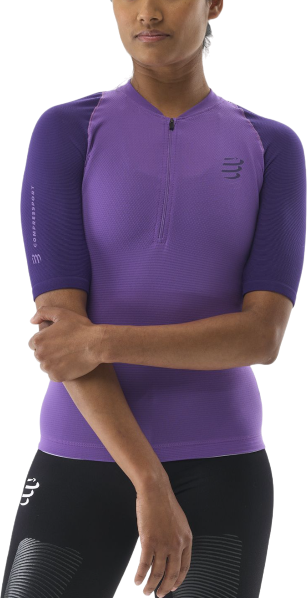 Tričko Compressport Trail Racing Postural SS Top Fialová | atsw4913076l, 0