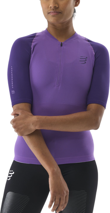 Tričko Compressport Trail Racing Postural SS Top Fialová | atsw4913076l, 0