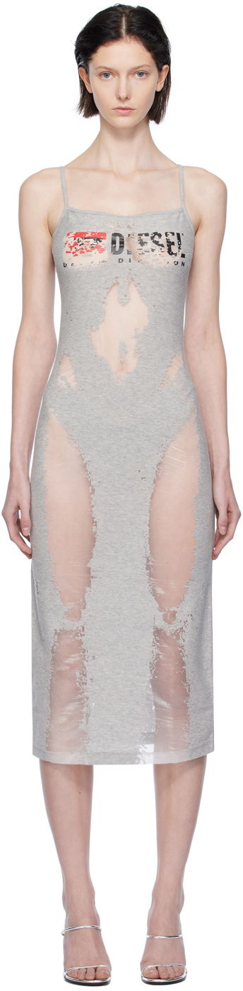 Šaty Diesel D-Hoper-Devo Midi Dress Šedá | A12109 0SHAY, 0