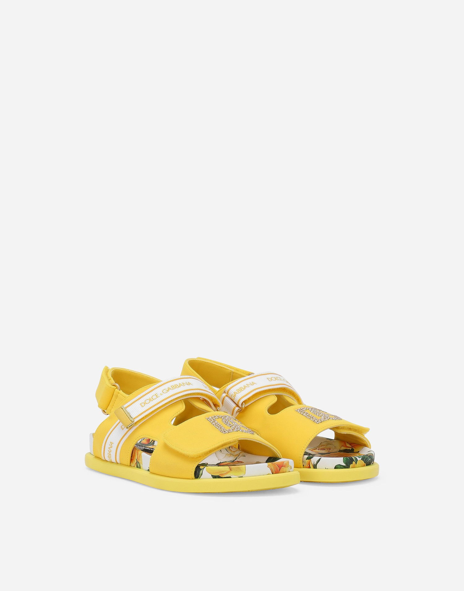 Tenisky a topánky Dolce & Gabbana Spandex Fabric Floral Print Sandals Žltá | D11238AA975HA3VO, 1