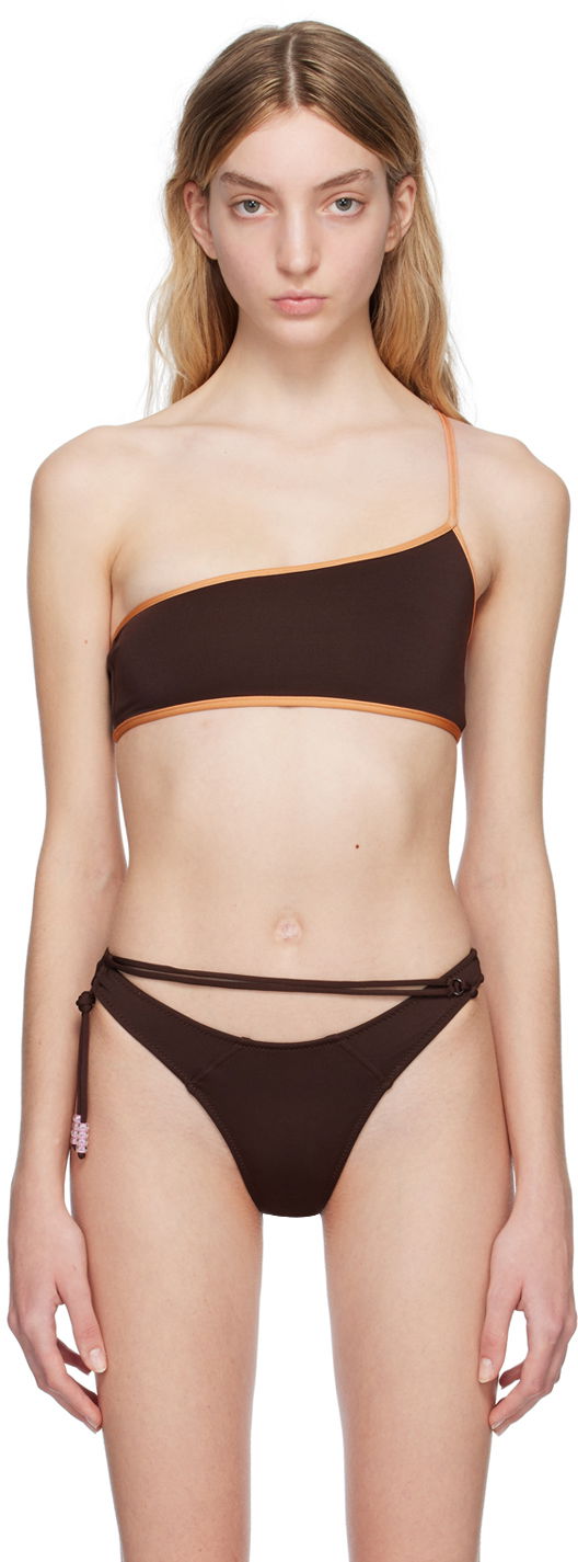 Plavky Jacquemus Le Raphia 'Le Haut De Maillot Maio' Bikini Top Hnedá | 23E231SW026-2133, 0