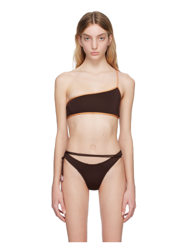 Plavky Jacquemus Le Raphia 'Le Haut De Maillot Maio' Bikini Top Hnedá | 23E231SW026-2133