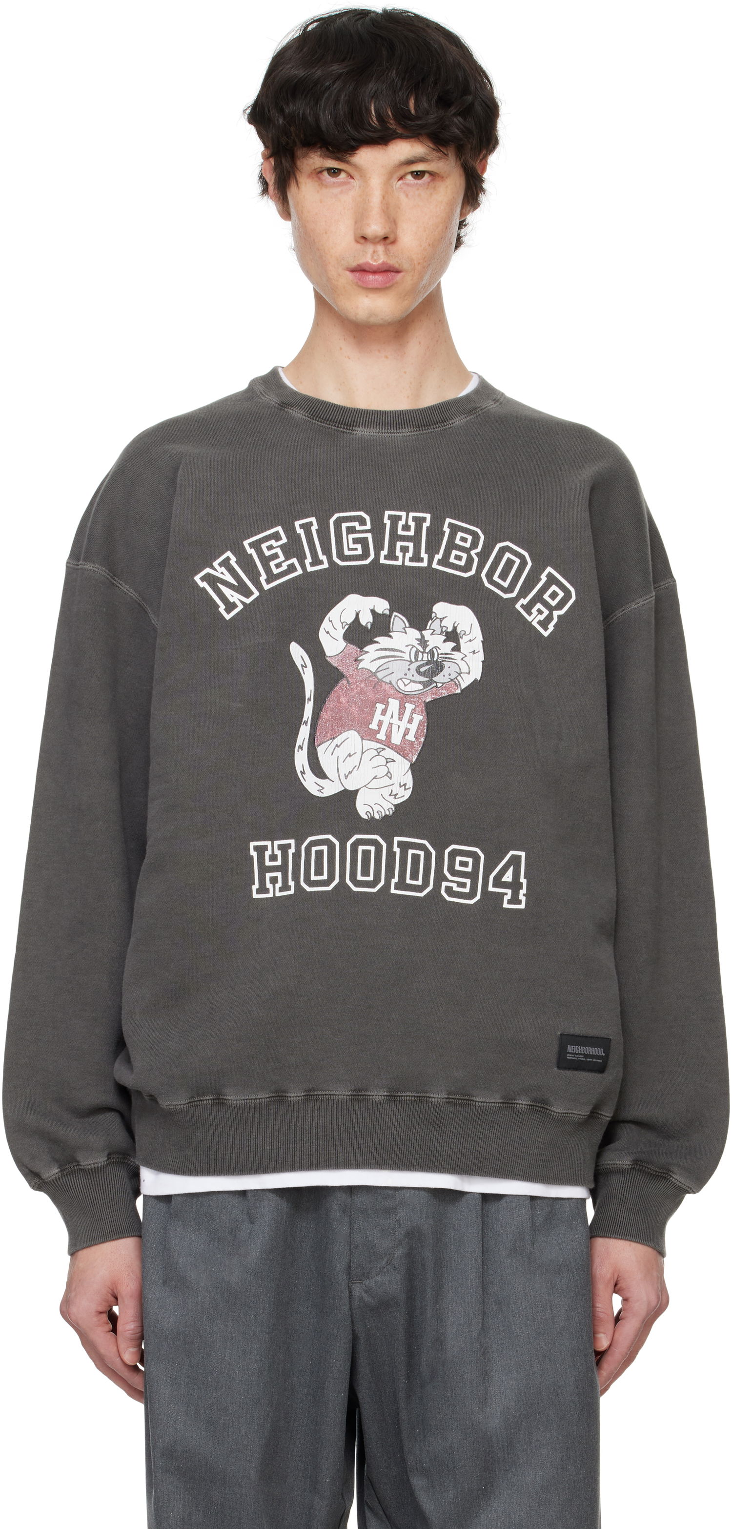 Mikina Neighborhood Sweatshirt Pigment-Dyed Čierna | 242UNNH-CSM01, 0