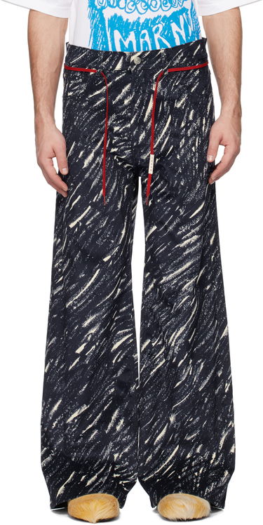 Nohavice Marni Marni Flocked Denim Flared Jeans Navy | PUJU0019A0 UTC432, 0