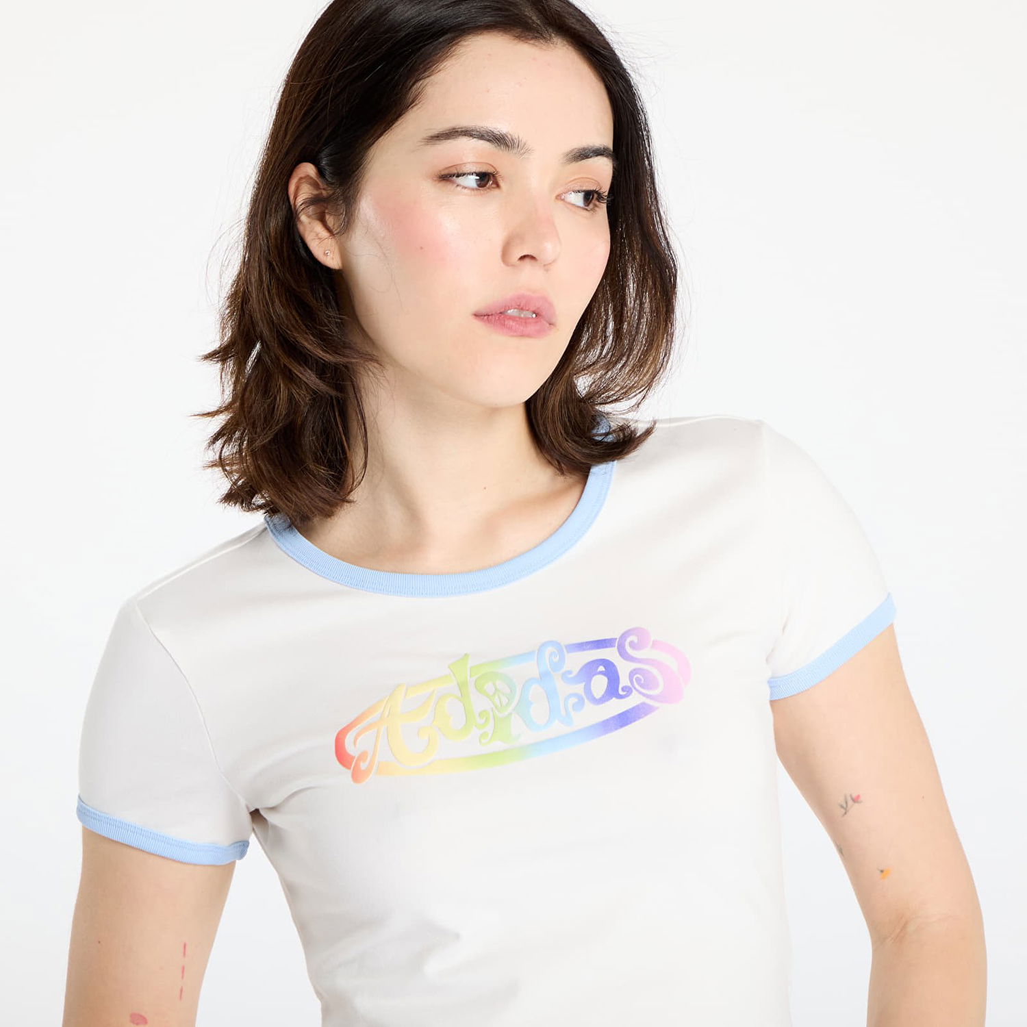Tričko adidas Performance adidas x Jeremy Scott Pride Graphic Fitted Tee Biela | JW0829, 1
