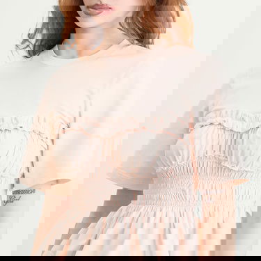 Tričko Cecilie Bahnsen Vilde Ruffled Smocked Peplum T-Shirt Ružová | 425RTW19001, 5