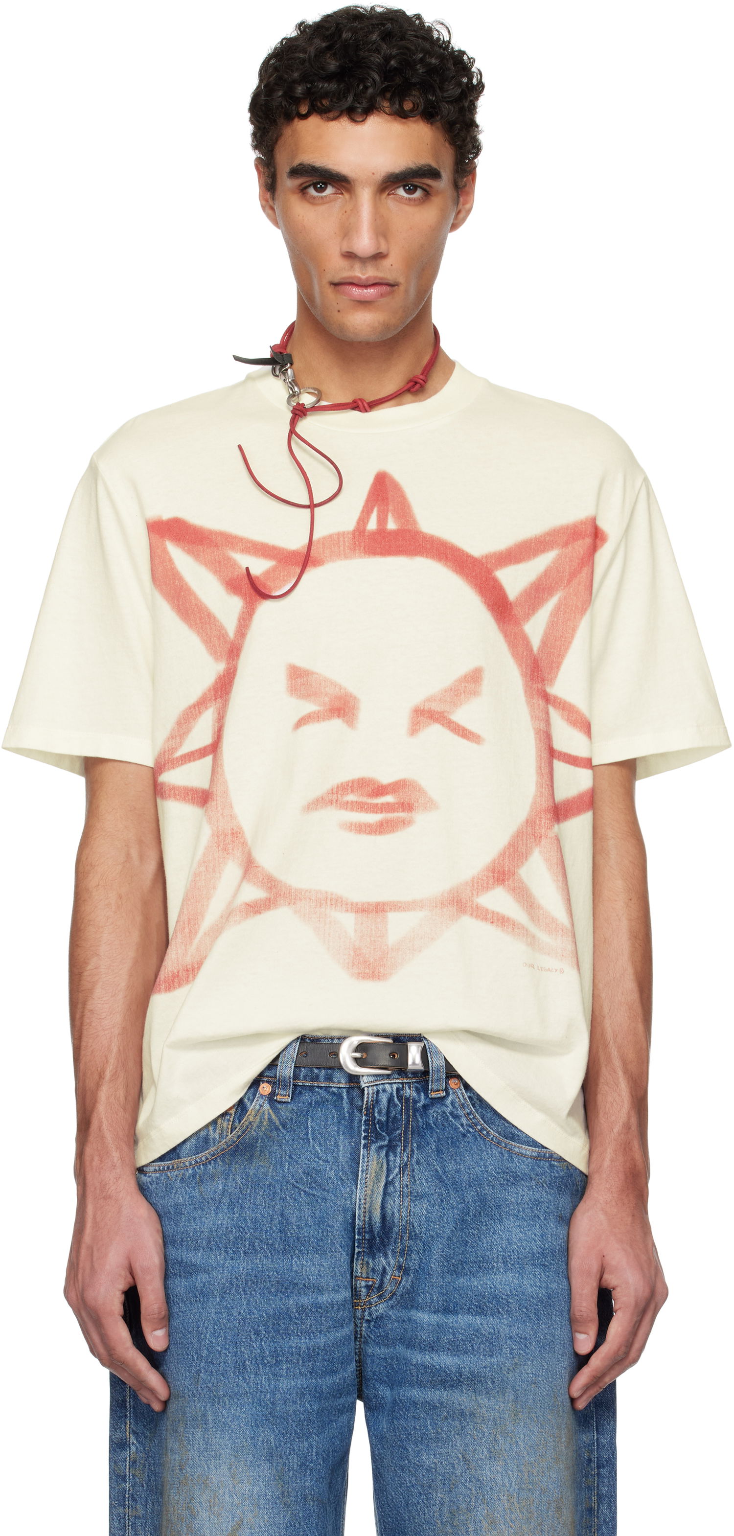 Tričko OUR LEGACY Our Legacy Box Sun Graphic T-Shirt Béžová | M2256BSS, 0