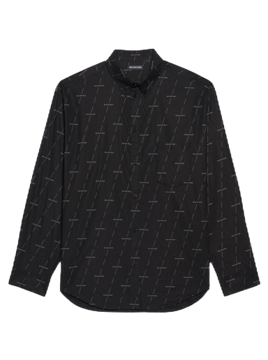 Košeľa Balenciaga Large Fit Poplin Shirt Čierna | 642265TJLF31269