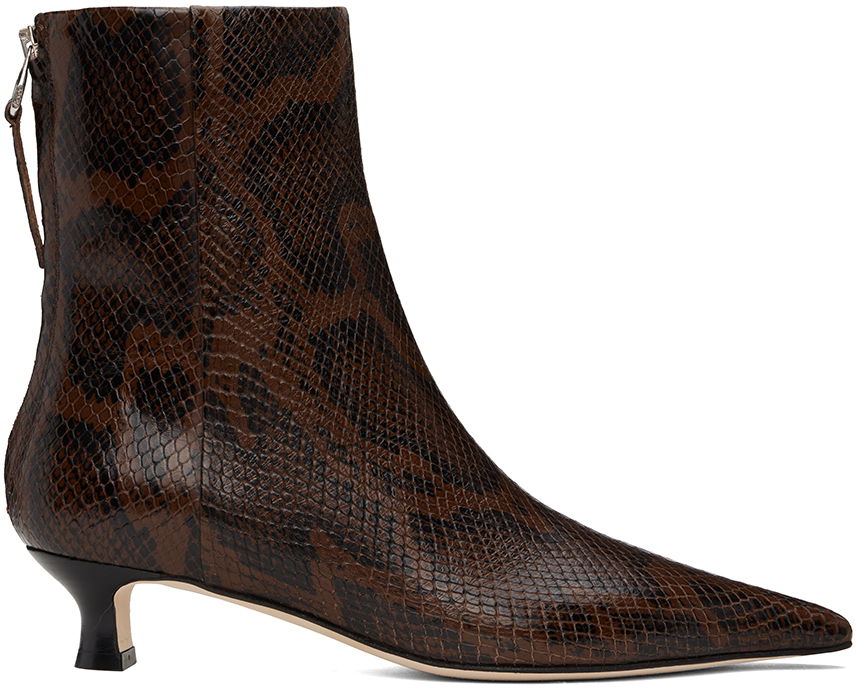 Aeyde Zoe Snakeskin Ankle Boots