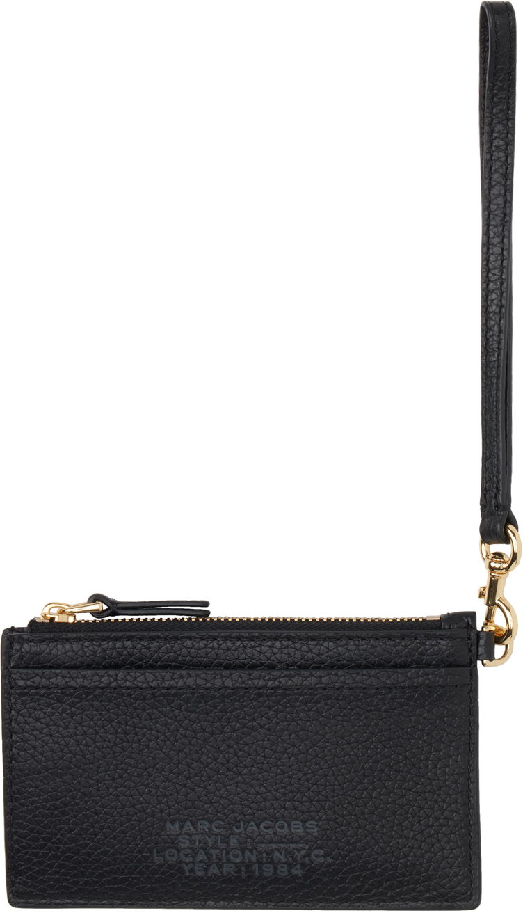 Peňaženka Marc Jacobs Marc Jacobs Leather Top Zip Wristlet Wallet Čierna | S125L01RE22, 0