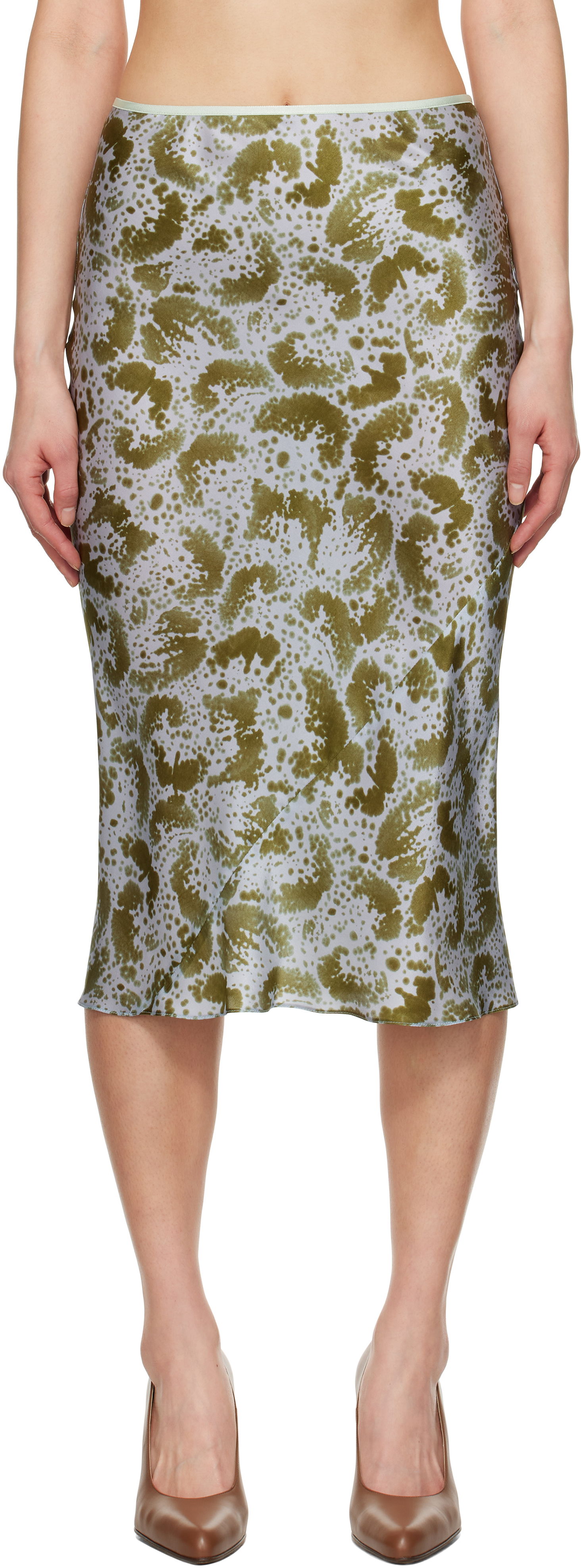 Sukňa Dries Van Noten Dries Van Noten Printed Silk Midi Skirt Zelené | 251-010804-1163, 0