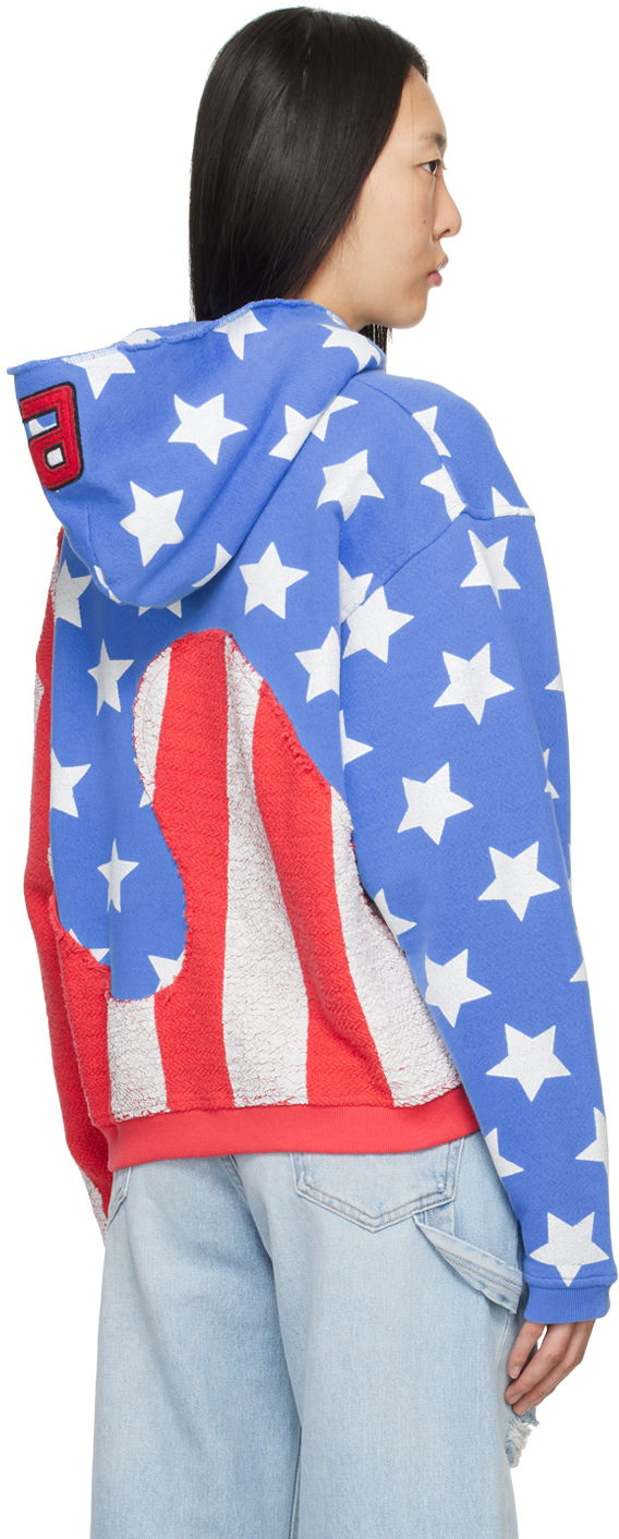 Stars & Stripes Swirl Print Fleece Hoodie