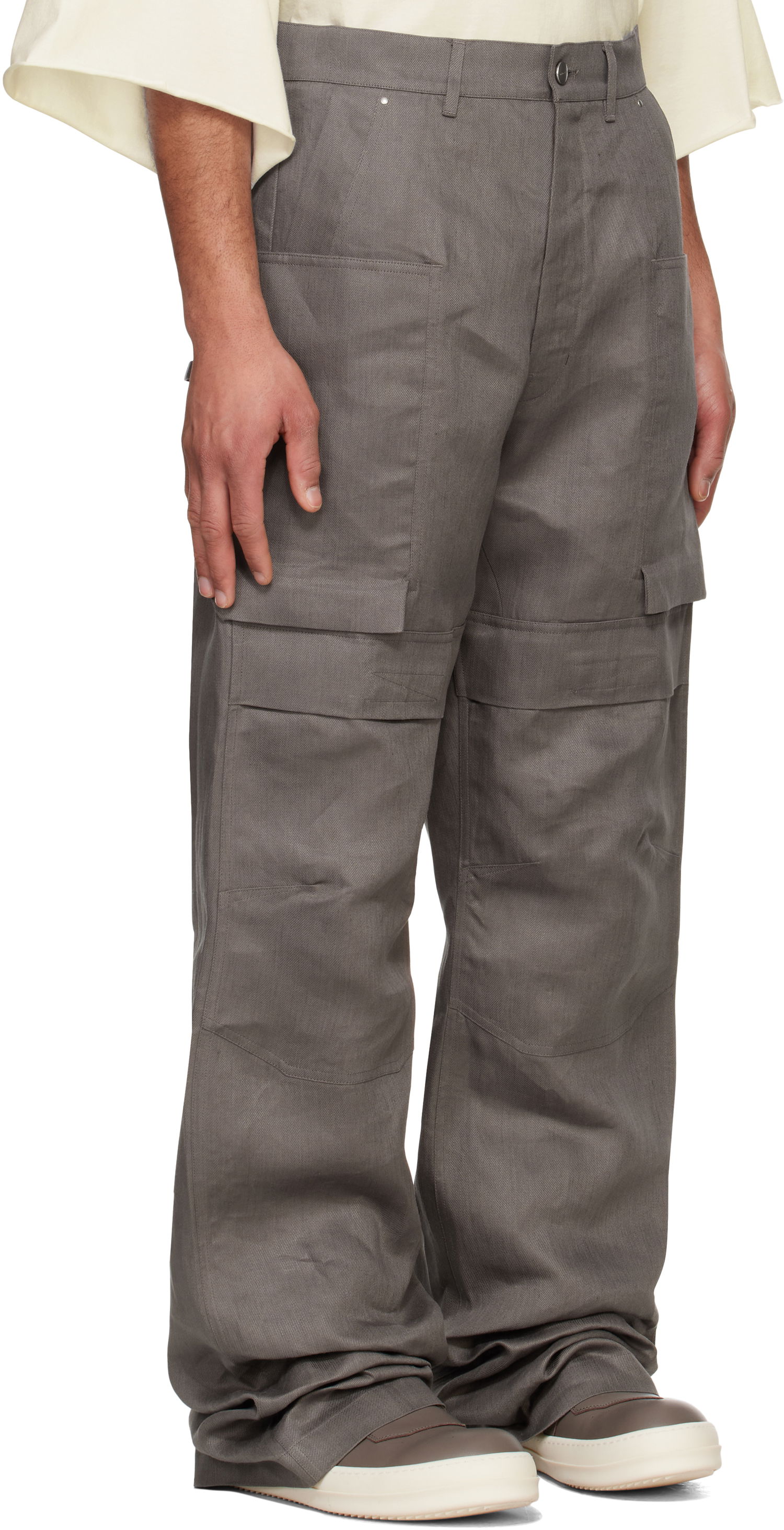 Cargo nohavice Rick Owens Rick Owens Hollywood Stefan Cargo Pants Šedá | RU01E5346 TWL, 1