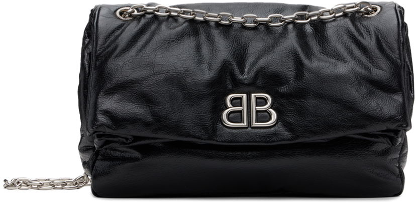 Kabelka Balenciaga Black Monaco Medium Chain Bag Čierna | 765945 2AASA