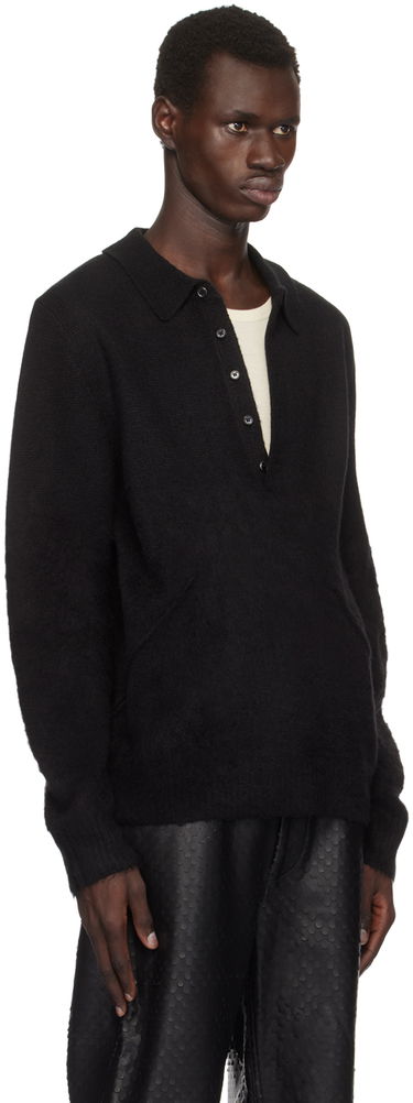 Sveter Helmut Lang Helmut Lang Brushed Polo Čierna | O06HM796, 3