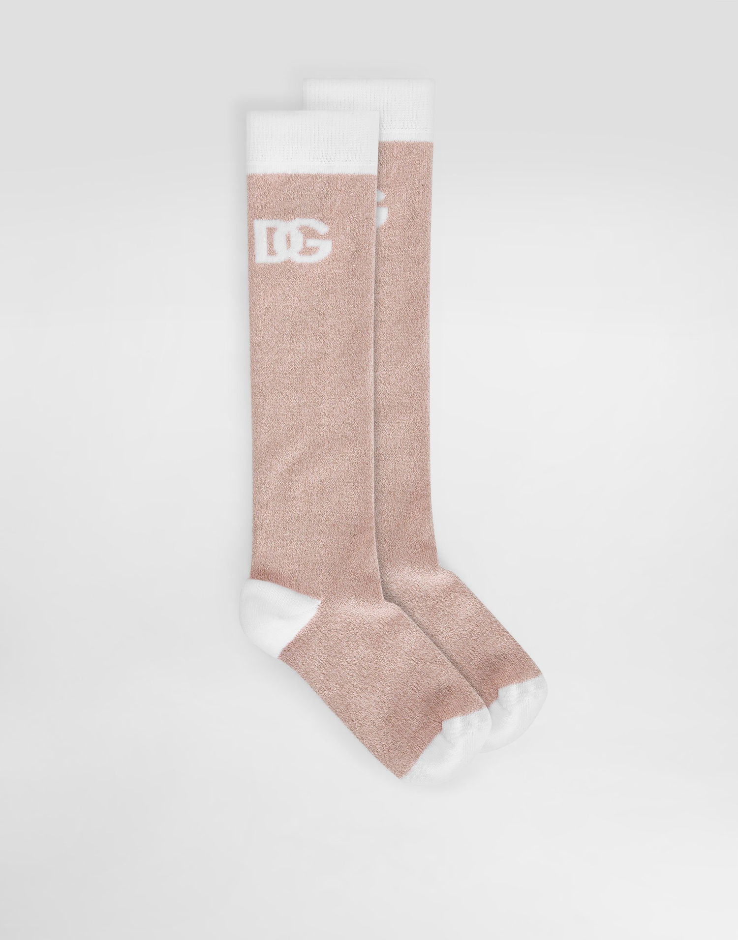 Ponožky Dolce & Gabbana Knit Logo Knee-High Socks Béžová | LBKA34JFMLYF4523, 0